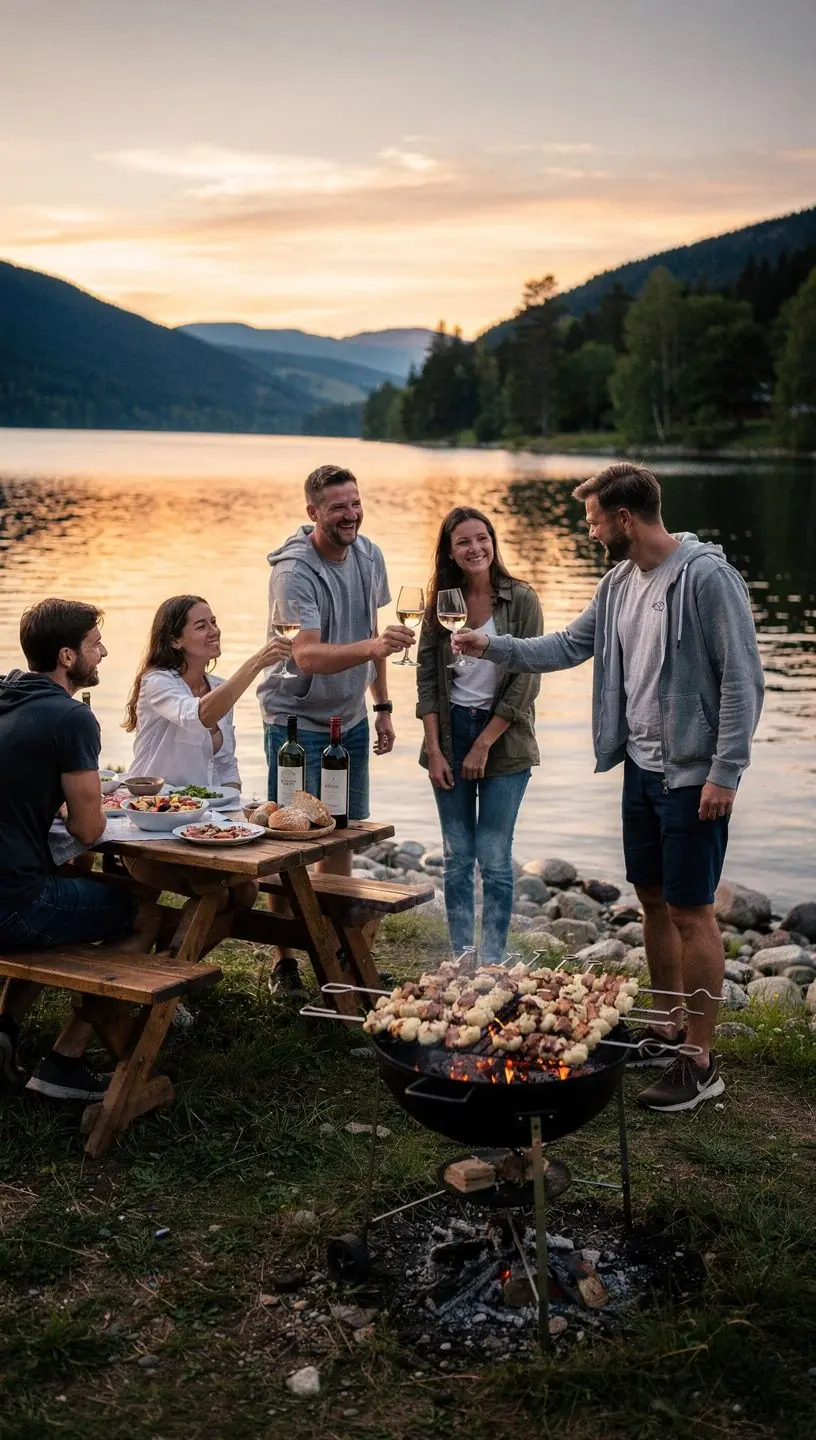 A bustling market scene showcasing local ingredients used in Slovak cuisine.